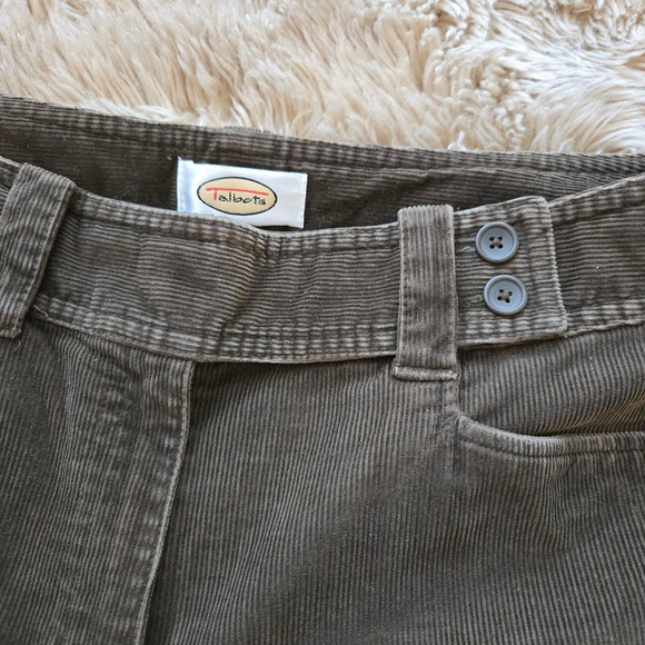 Talbots size 12 Stretch Brown Green Corduroy Straight Leg Pants - Picture 2 of 3